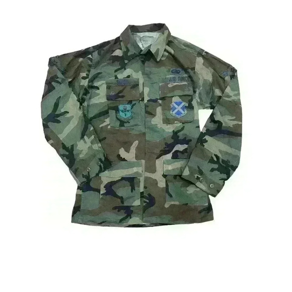 Men's US Army Air Force Military Field‎ Jacket Coat Size Medium M XLong Patches - Picture 1 of 12